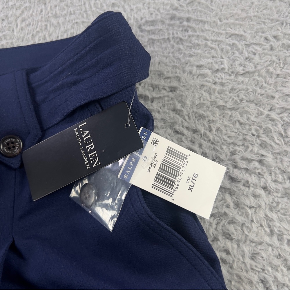 Lauren Ralph Lauren Pants Womens XL Blue Belted Pleated Ponte Cropped Wide Leg - Picture 11 of 12
